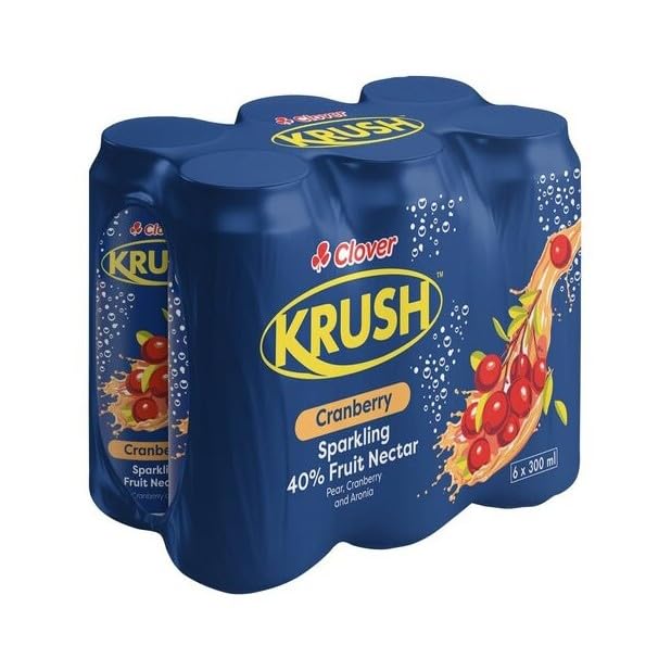 Clover Krush Cranberry Sparkling 40% Fruit Nectar Blend Can 300 ml